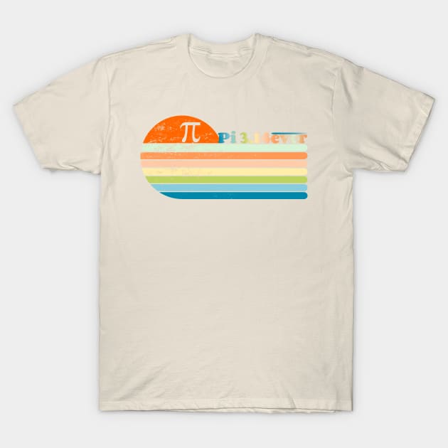 Pi Surfer Rainbow Sunset 3.14 Forever T-Shirt by Lyrical Parser